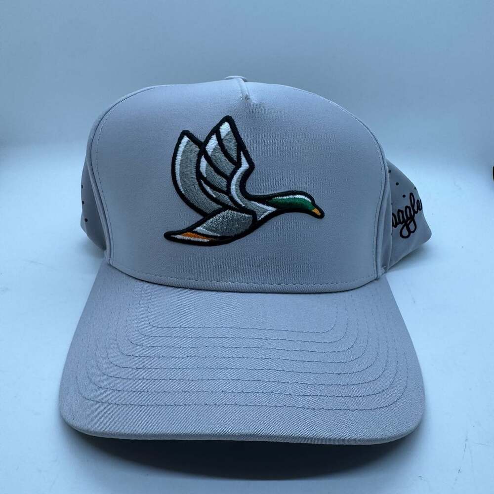 Waggle Decoy Golf Hat Trucker Gray Snapback Performance Vented